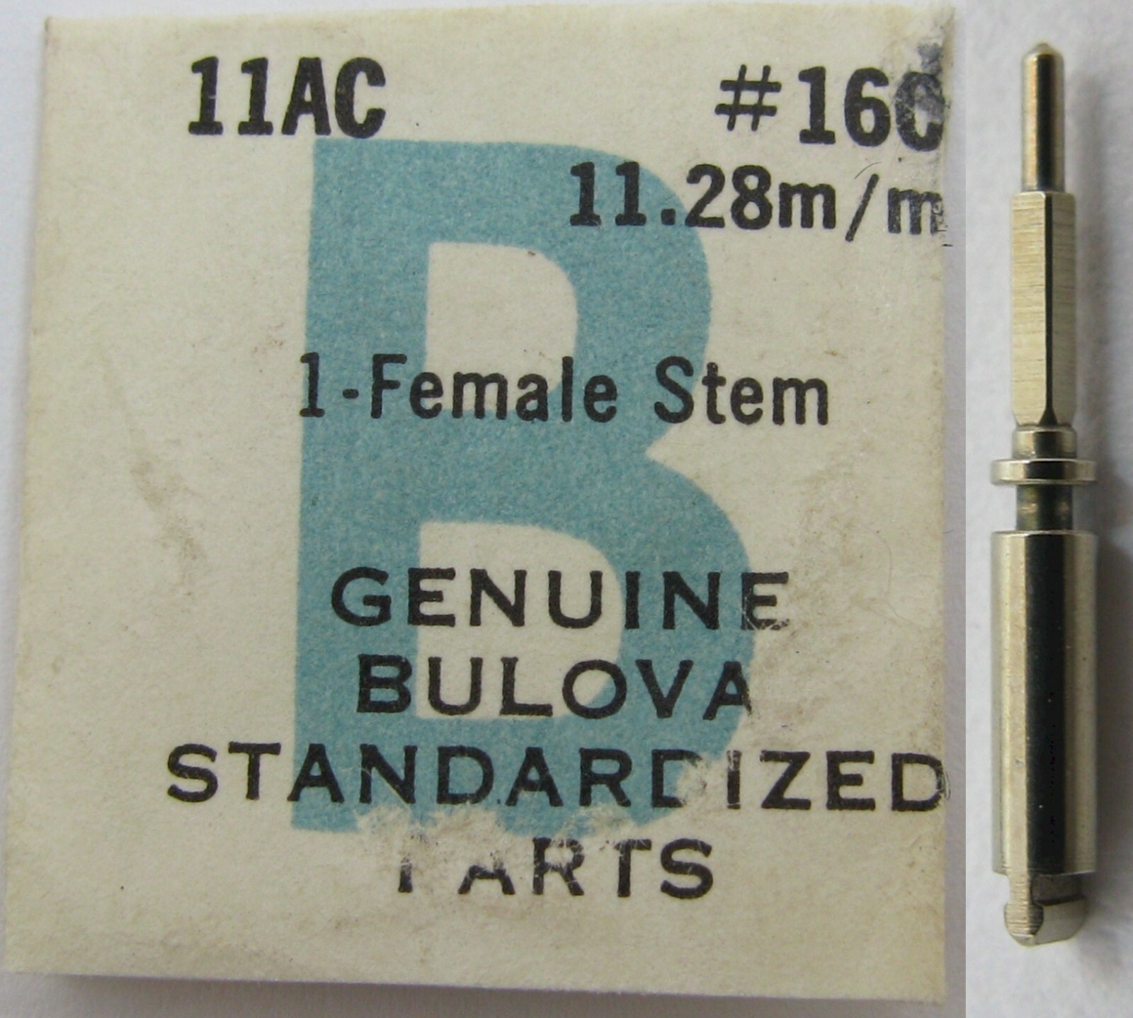 bulova 11AC … watch parts male split winding stem #404