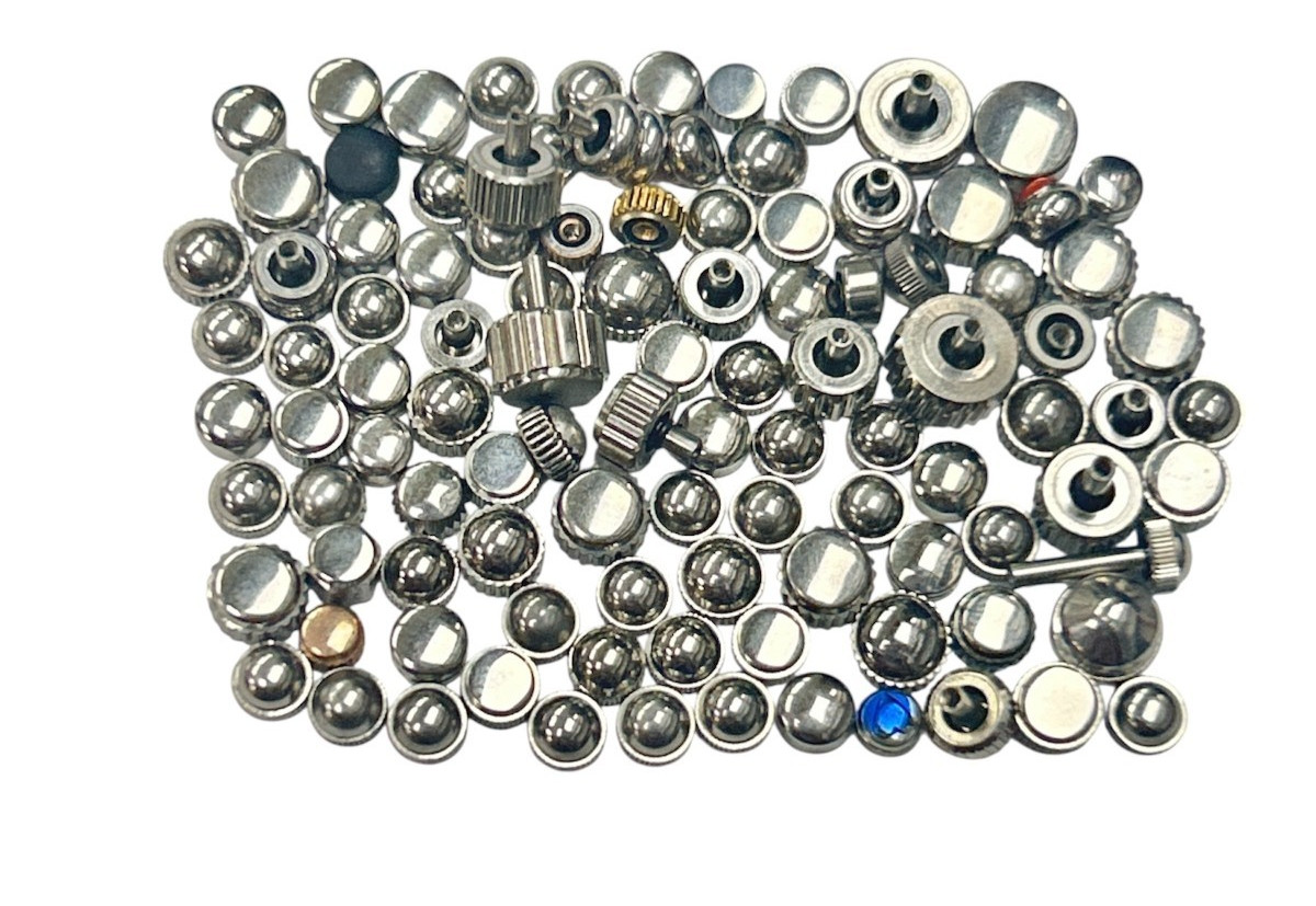 Vintage Watch Crowns Lot of 100- Swiss made – Silver Tone