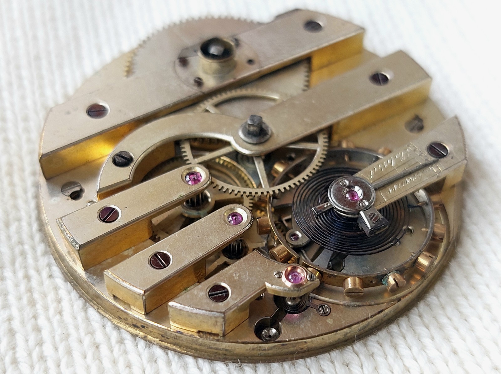 Pocket chronometer movement key winding 1890