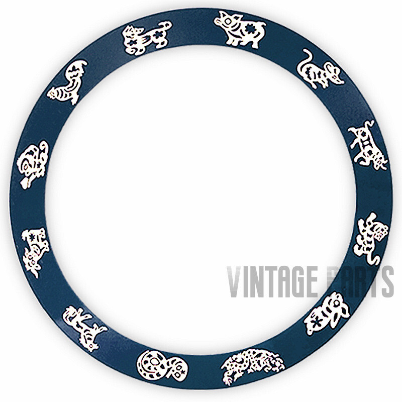 Dark Blue 38mm*30.7mm green luminous slope ceramic bezel insert for skx watch