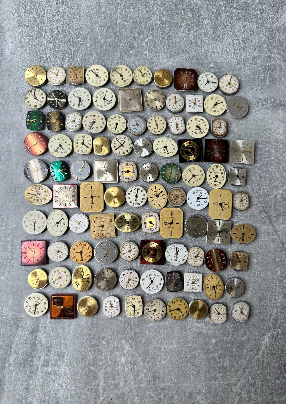 Lot 100vintage ladies watch movements 16×13 mm Zarja Steampunk Art or repair DIY