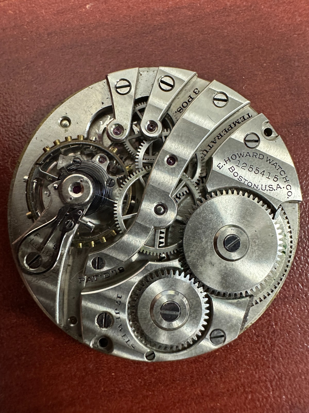 E. Howard Watch Co. 17 Jewels Pocket Watch Movements For Parts/Repair 1920’s