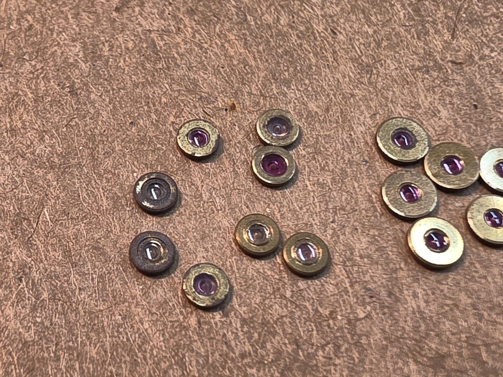 Lot Of 14 Mixed Mostly NOS Illinois 18s Pocket Watch Balance Hole Jewels