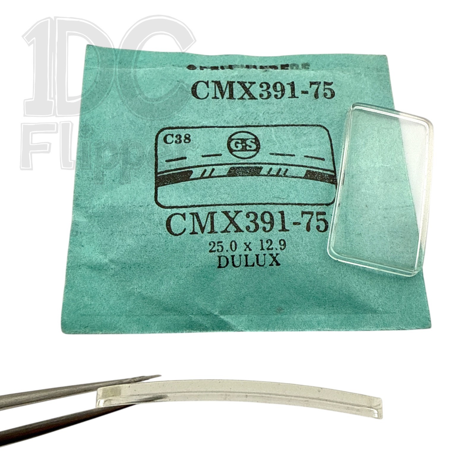 Dulux Watch Crystal G-S CMX391-75 25.0 x 12.9mm Rectangle Shape Ladies NOS Read!