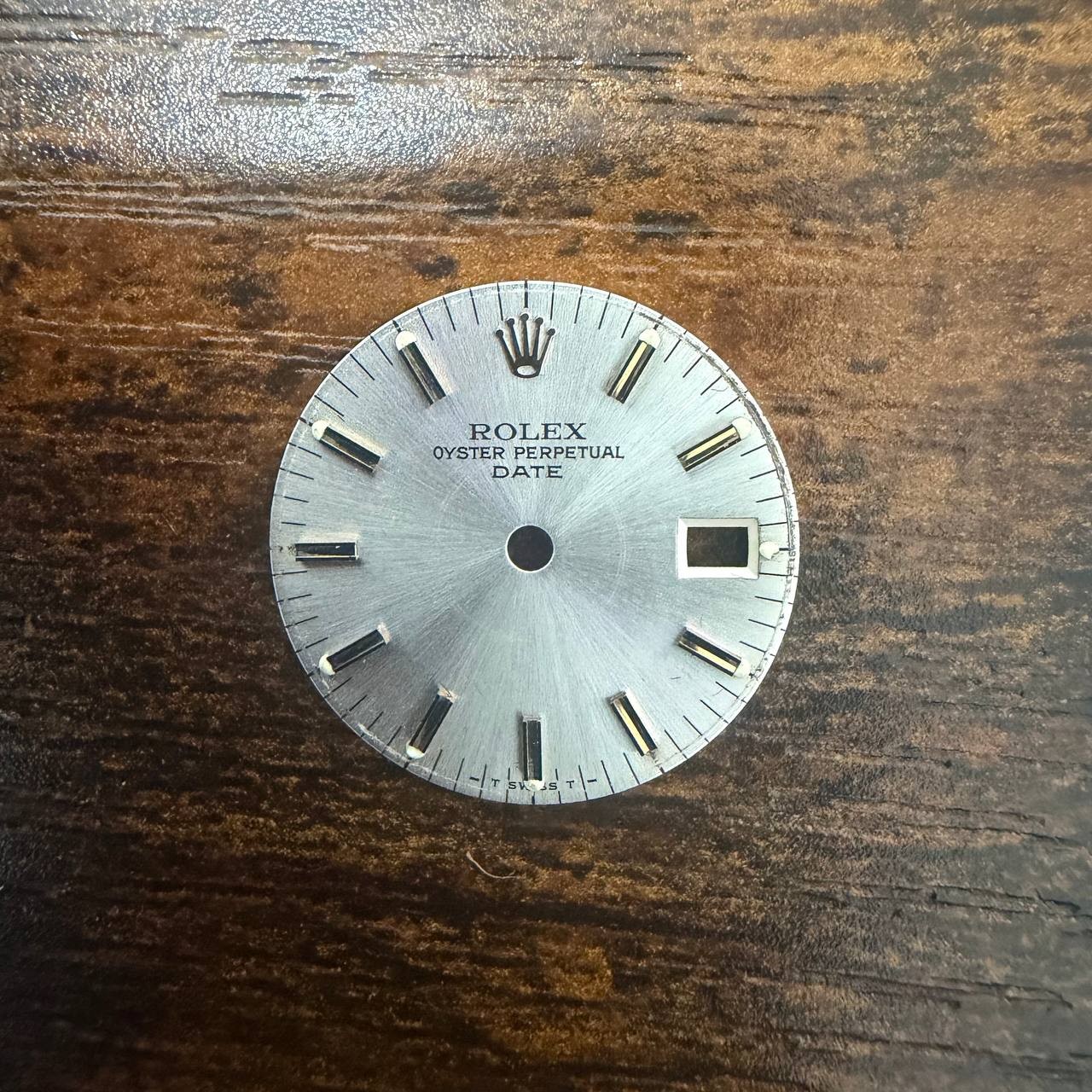 ROLEX LADIES OYSTER PERPETUAL DATE 6517 6516 6519 SILVER STICK DIAL GOOD COND
