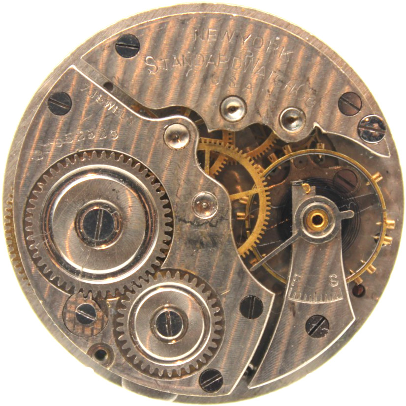 1911 NEW YORK STANDARD POCKET WATCH MOVEMENT BF052529 GRADE: 730 3/0s 7j (FP)