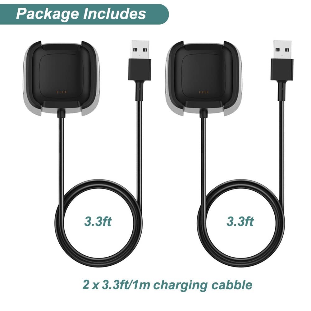 Charger for Fitbit Versa 2 (Not for Versa 1st), Charging Cable Dock with 3.3f…