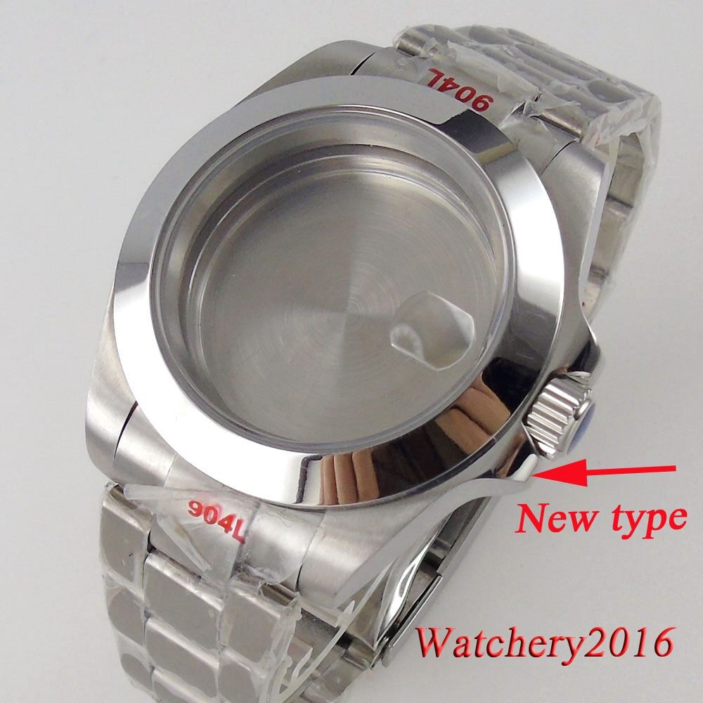 Stainless Steel Silver 39mm Sapphire Glass Watch Case Fit NH35 NH36 NH34 2824