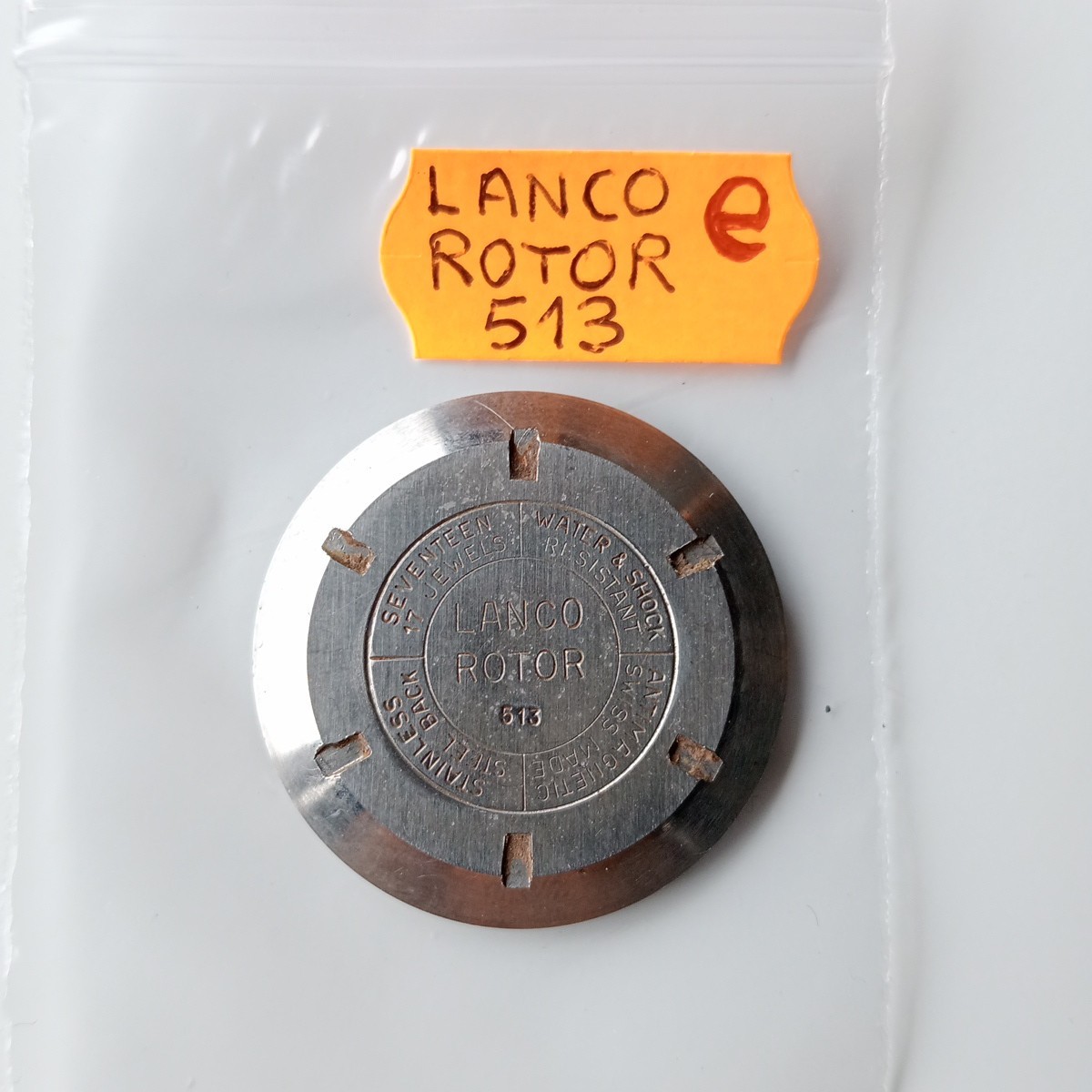 Lanco Rotor ref. 513 Fondello, Case Back, Case Back, Vintage USED