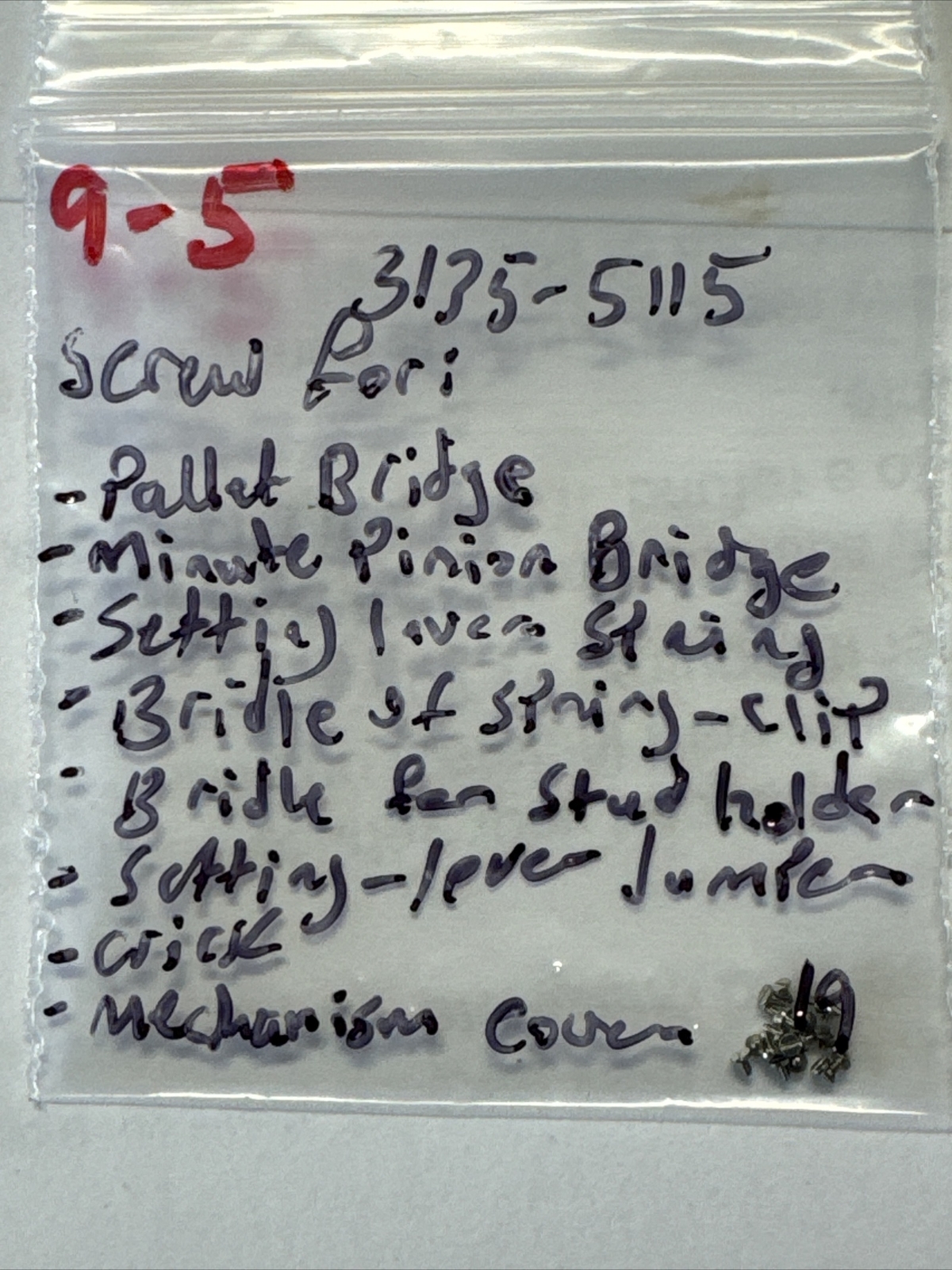 Genuine Rolex 3135-5115 Pallet,minute ,setting,bridle,click..Price Per One Screw
