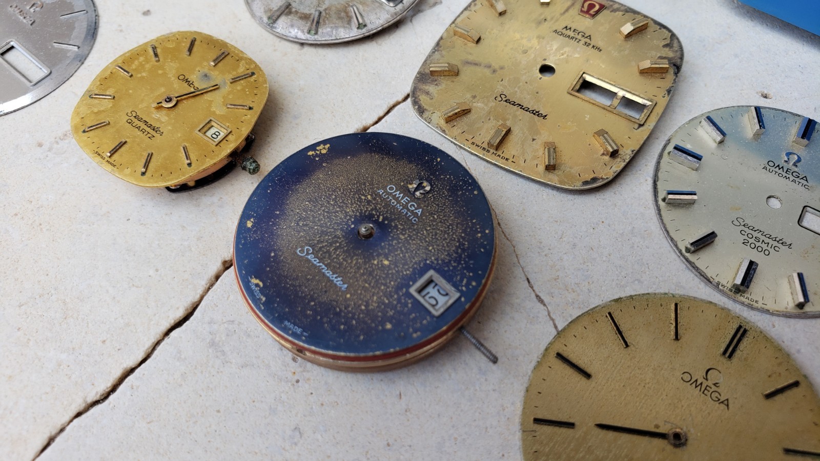 Huge Lot Of Omega Watch Movements & Dials & Parts