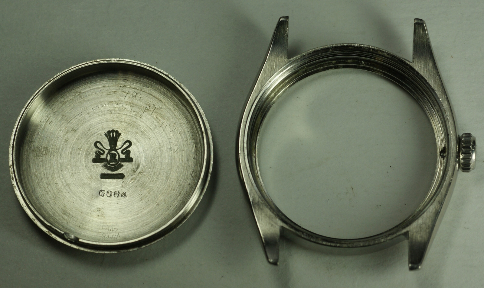 GENUINE Rolex 6084 Patented Oyster Perpetual Chronometer Case Crown Parts 34mm