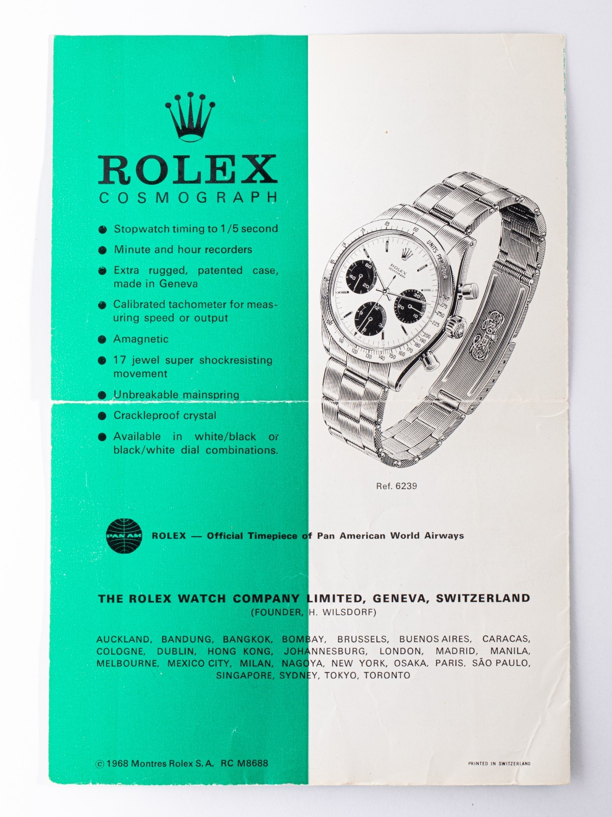 Rolex 6239 Instruction Brochure! Paul Newman Daytona Collectible Publication!