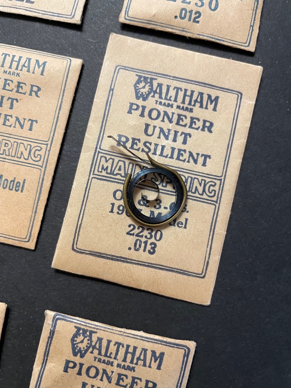Bulk Pocket Watch Main spring Lot Waltham Pioneer 0s 6s NOS Mainspring 1890 1907