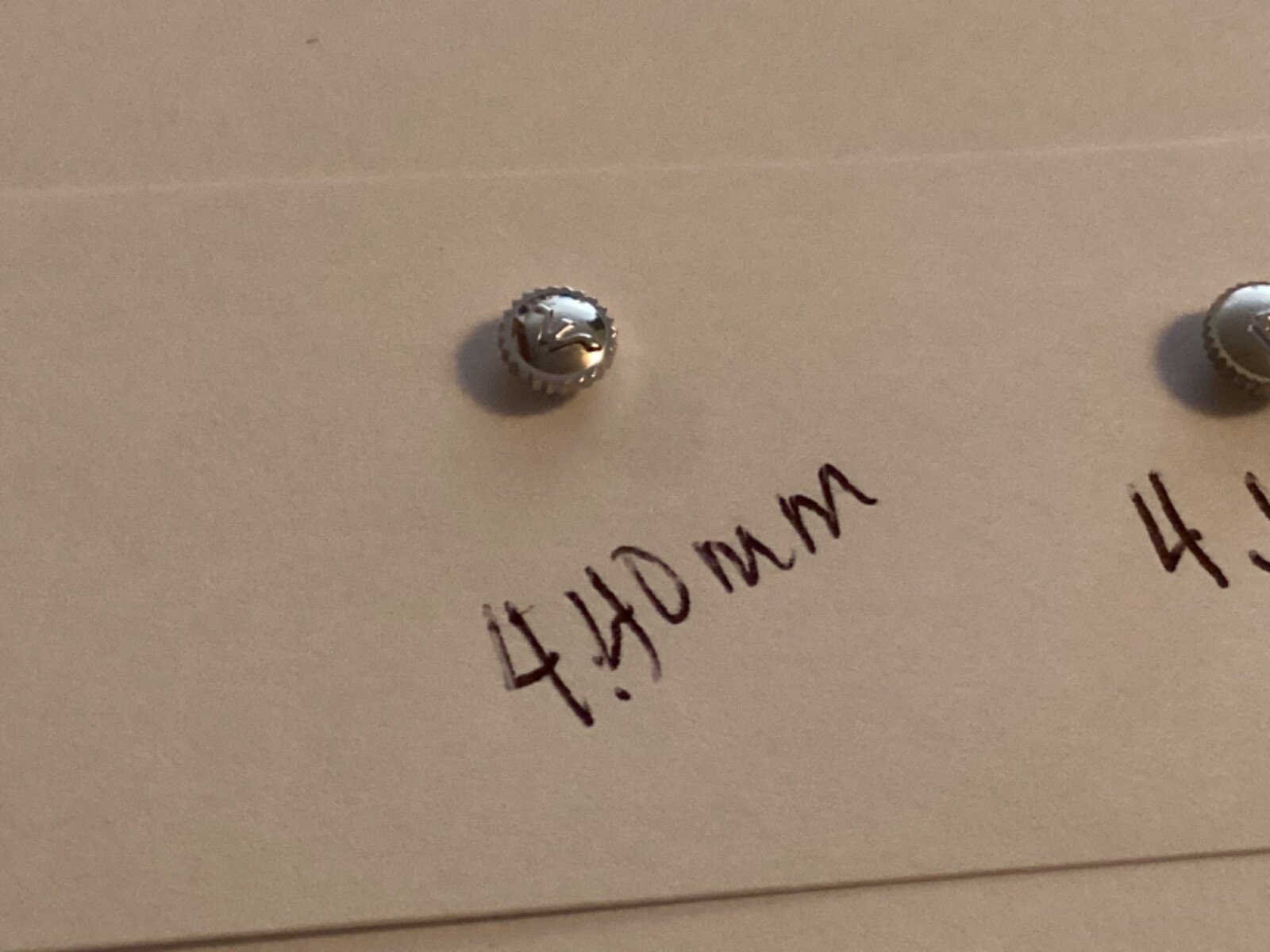 Wittnauer 3 white watch crowns 4.4mm to 4.6mm parts