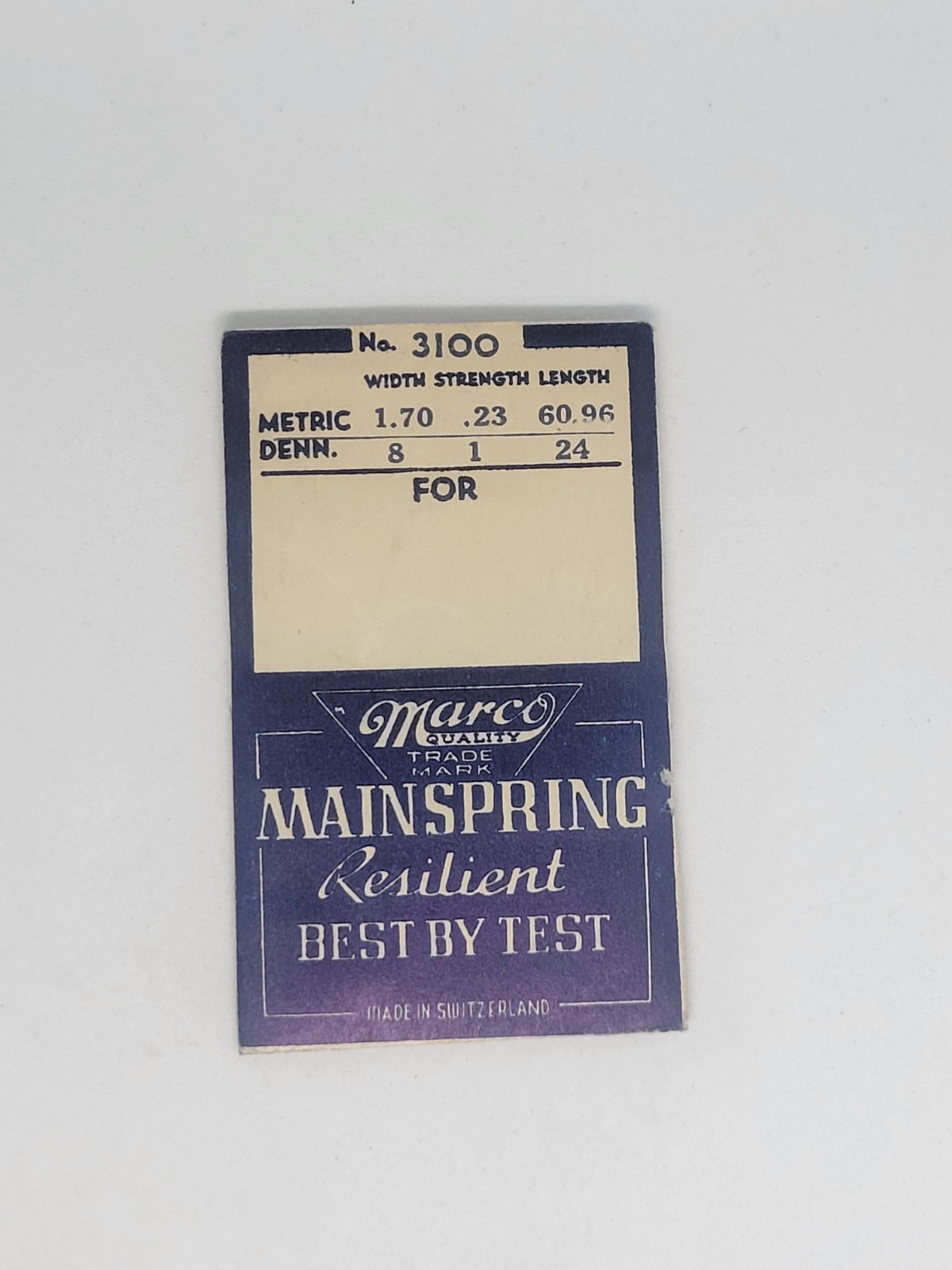 NOS Swiss Made Marco Mainspring #3100-3199 models pick one