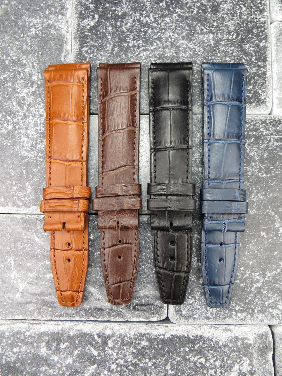 New 21mm Leather Strap Band I Extra Large Top Gun Portuguese Black IWC Pilot XL