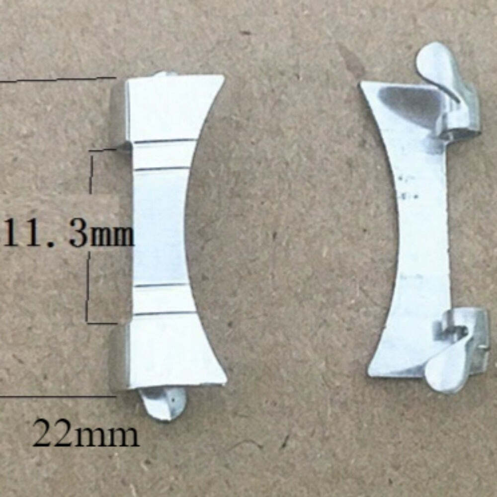 Silver S/S 11.3X22mm Curved End Links Spring Bars Bracelet Watch Band Strap#30