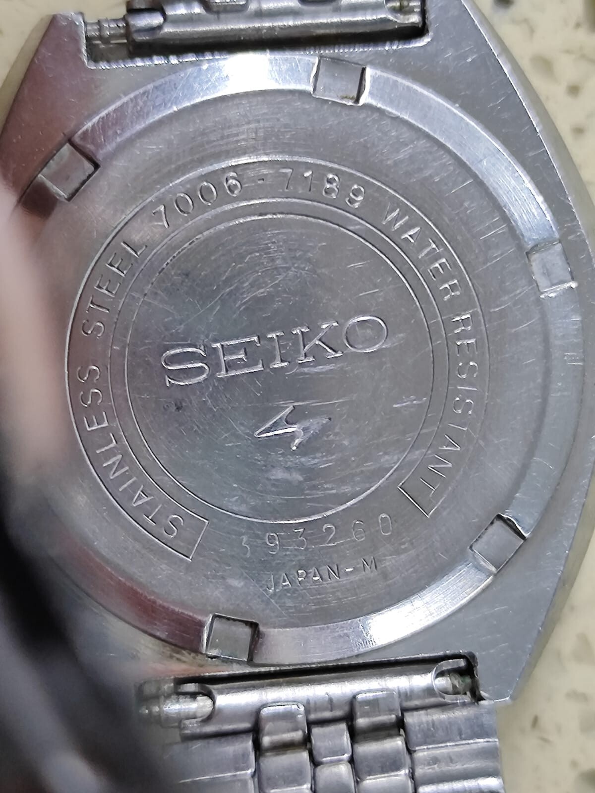 1973 Vintage SEIKO 7006-7189 Watch Blue Dial Not WORKING