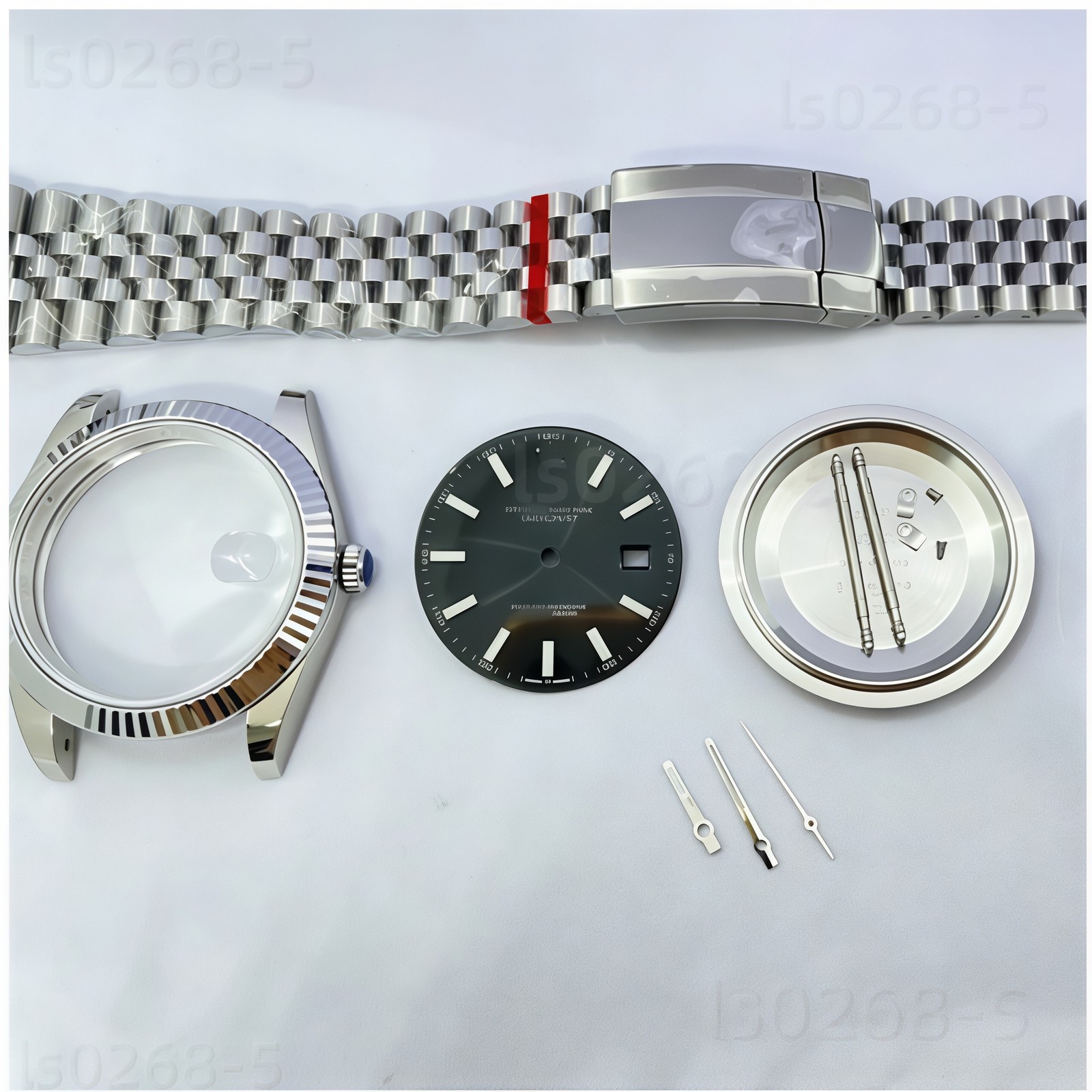 DIY SET for 41MM 3235 watch case + dial + hands +Stainless Steel Strap