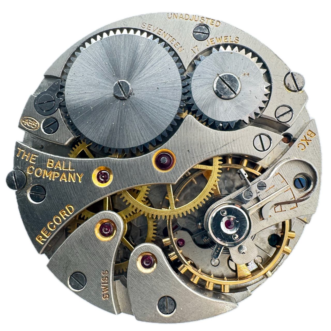 Antique Ball Record Mechanical Pocket Watch Movement 435 Swiss Blind Man Dial