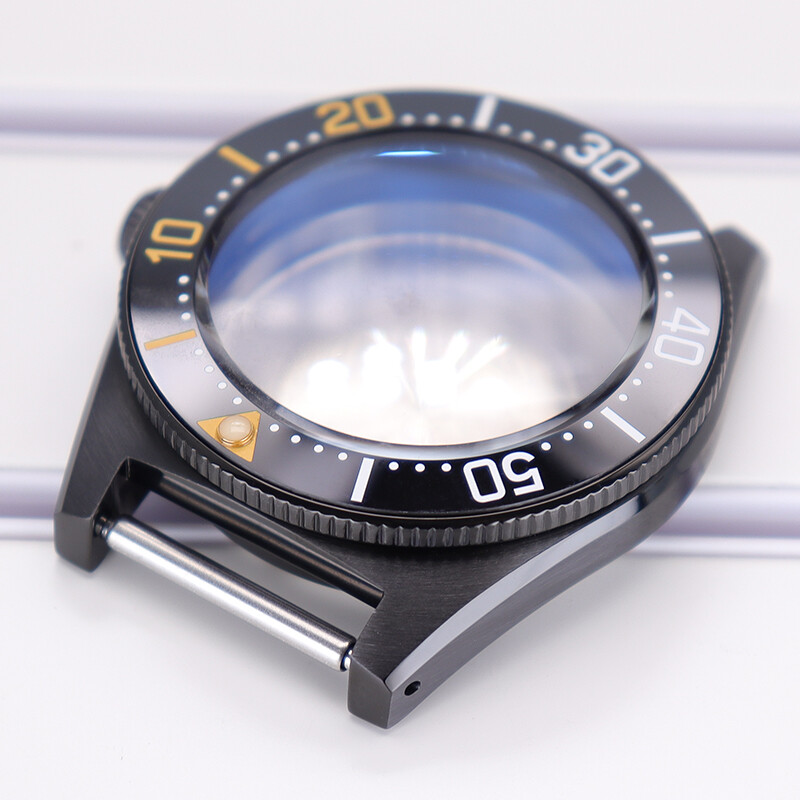 40.5mm Stainless Steel PVD Watch Case Ceramic Bezel For Seiko Nh35 Nh36Movement