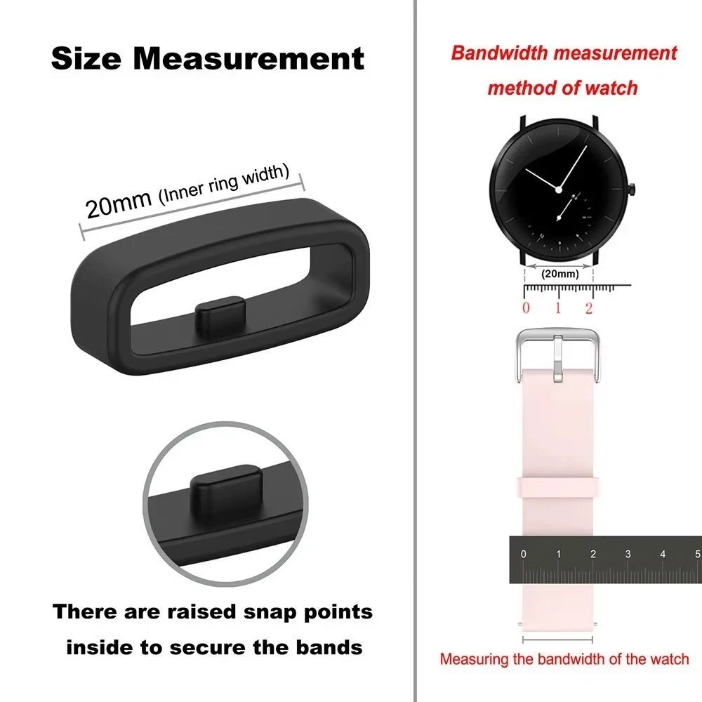 Keeper 18/20/22MM Hoop Watch Band Buckle Strap Loop Rubber Holder Silicone UK