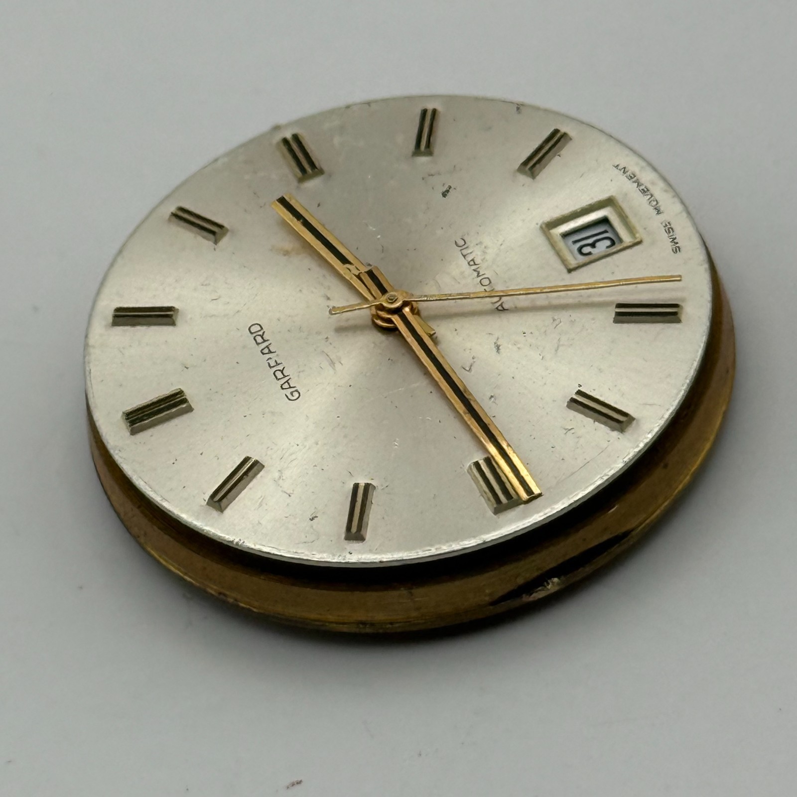 MSR S76/28 Watch Movement Garrard Date 21 Jewels Automatic Vintage Parts 30.4mm