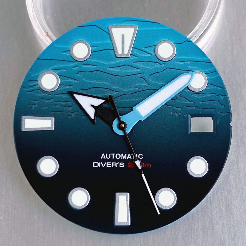 Blue MOD Watch Dial Face Sterile 29mm for NH35 NH36 Movt Green Luminous Sky Blue