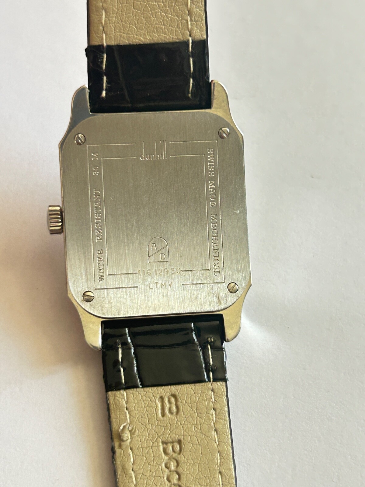 Vintage NOS DUNHILL Men’s Rectangular Steel Wristwatch Manual ETA 28mm x 39mm
