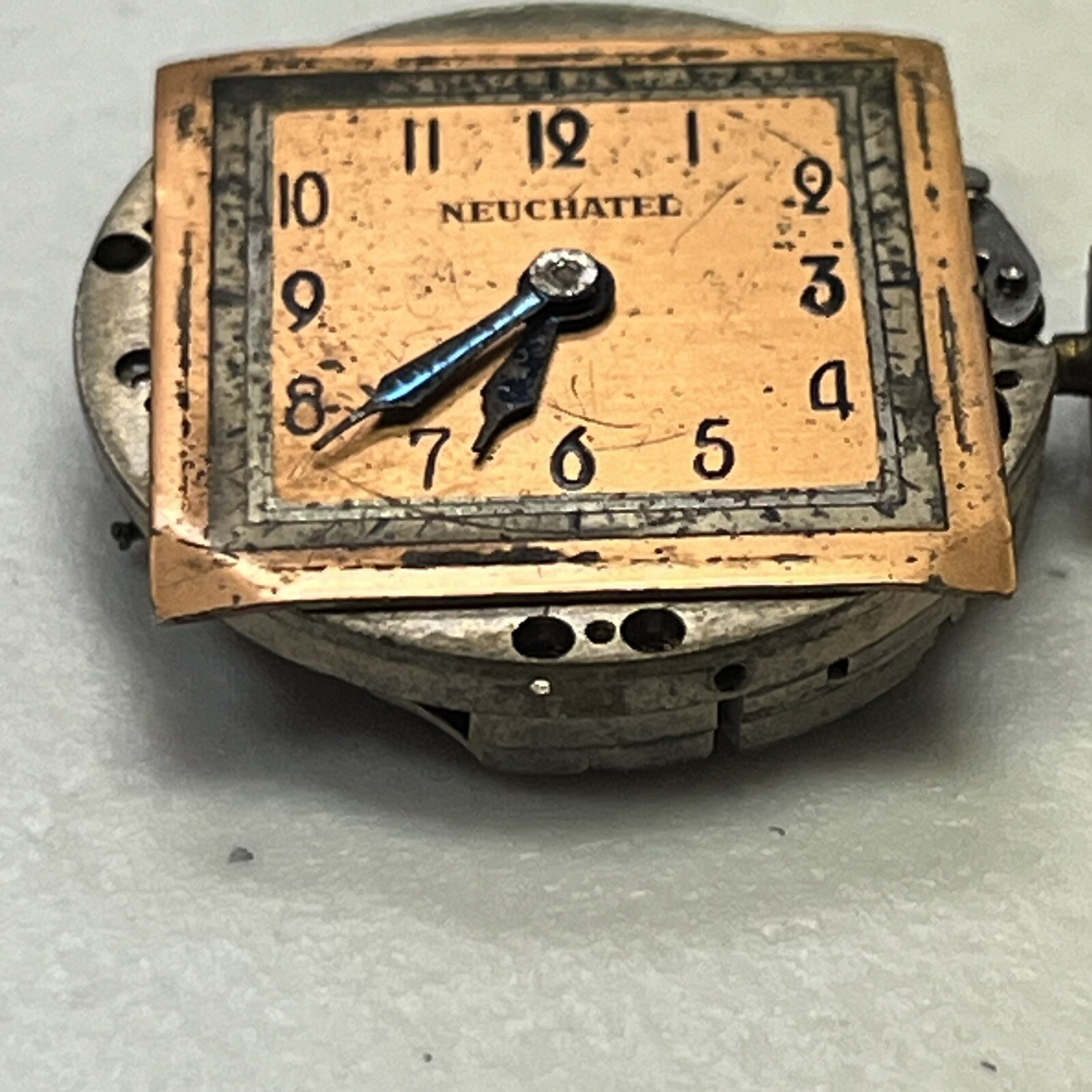Vintage Neuchatel Master Sutton Wrist Watch Face 6 Jewels Parts/Repair Only #409