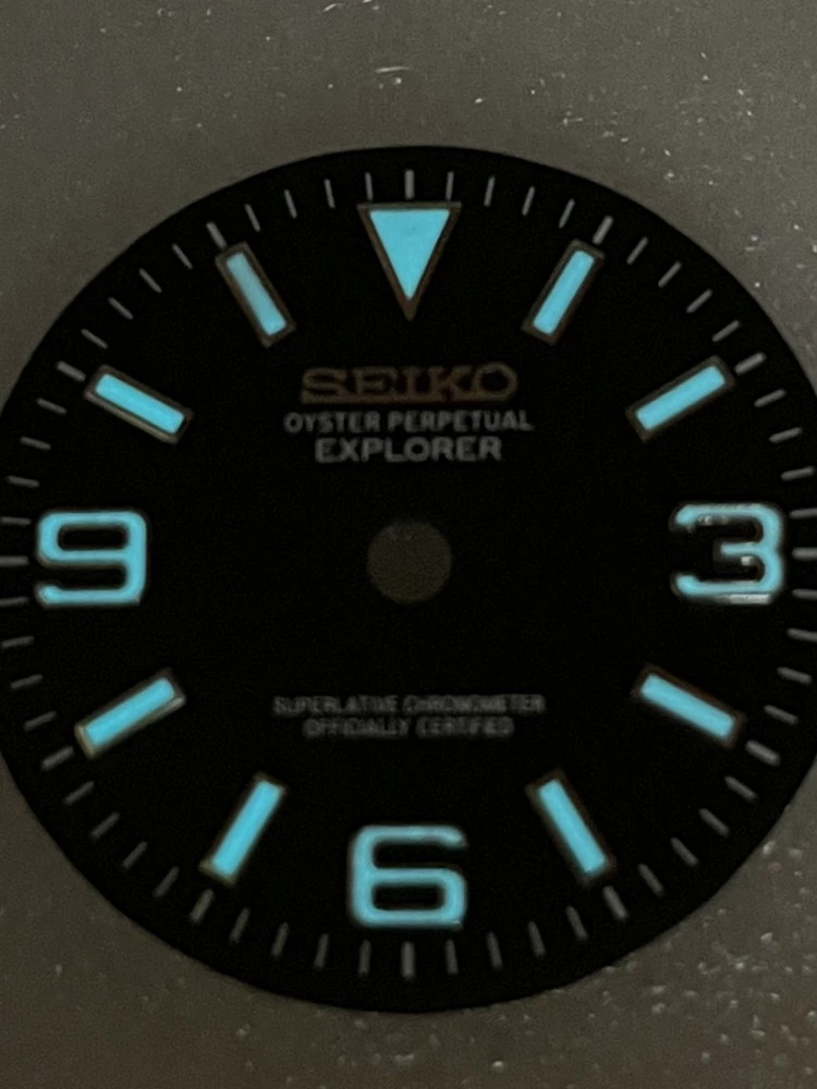 28.5mm/31mm Black Watch Dial Blue Luminous for Nh34 Nh35 Nh36 Nh38 Movement