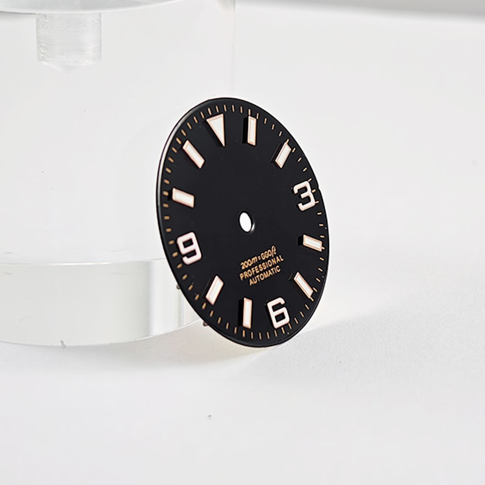 29mm Custom Logo Watch Dial For NH35 NH36 Movement Blue Green Luminous Faces