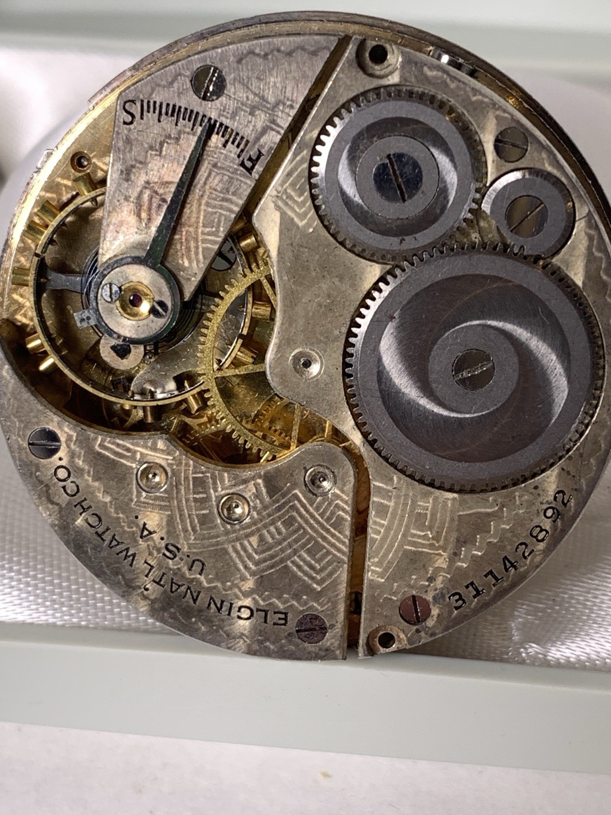 1928 Elgin Pocket Watch Movement Grade 291 Model & 16s 7j Pendant