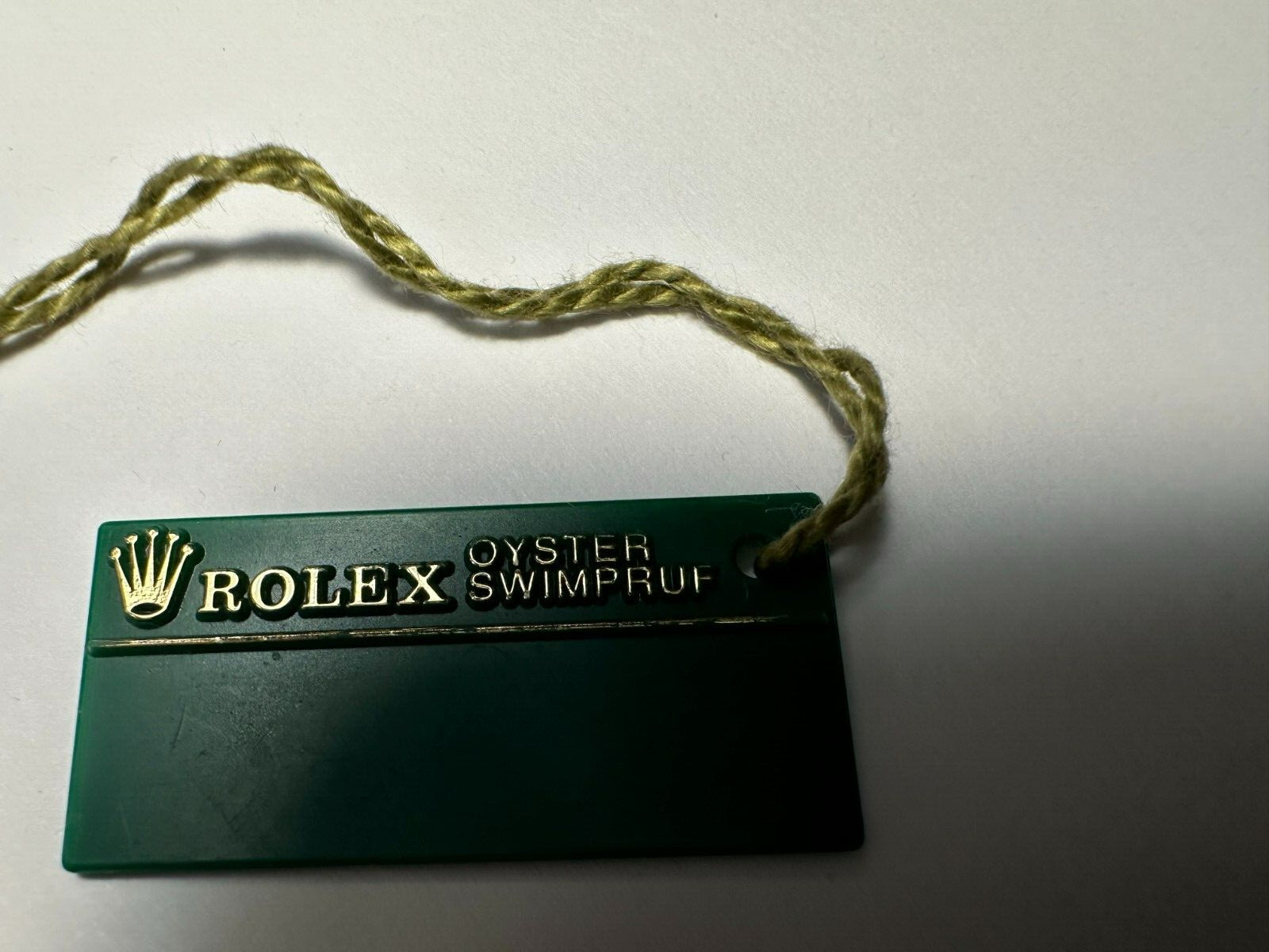 AUTHENTIC ROLEX SUBMARINER 16613 OYSTER SWIMPRUF GREEN HANG TAG