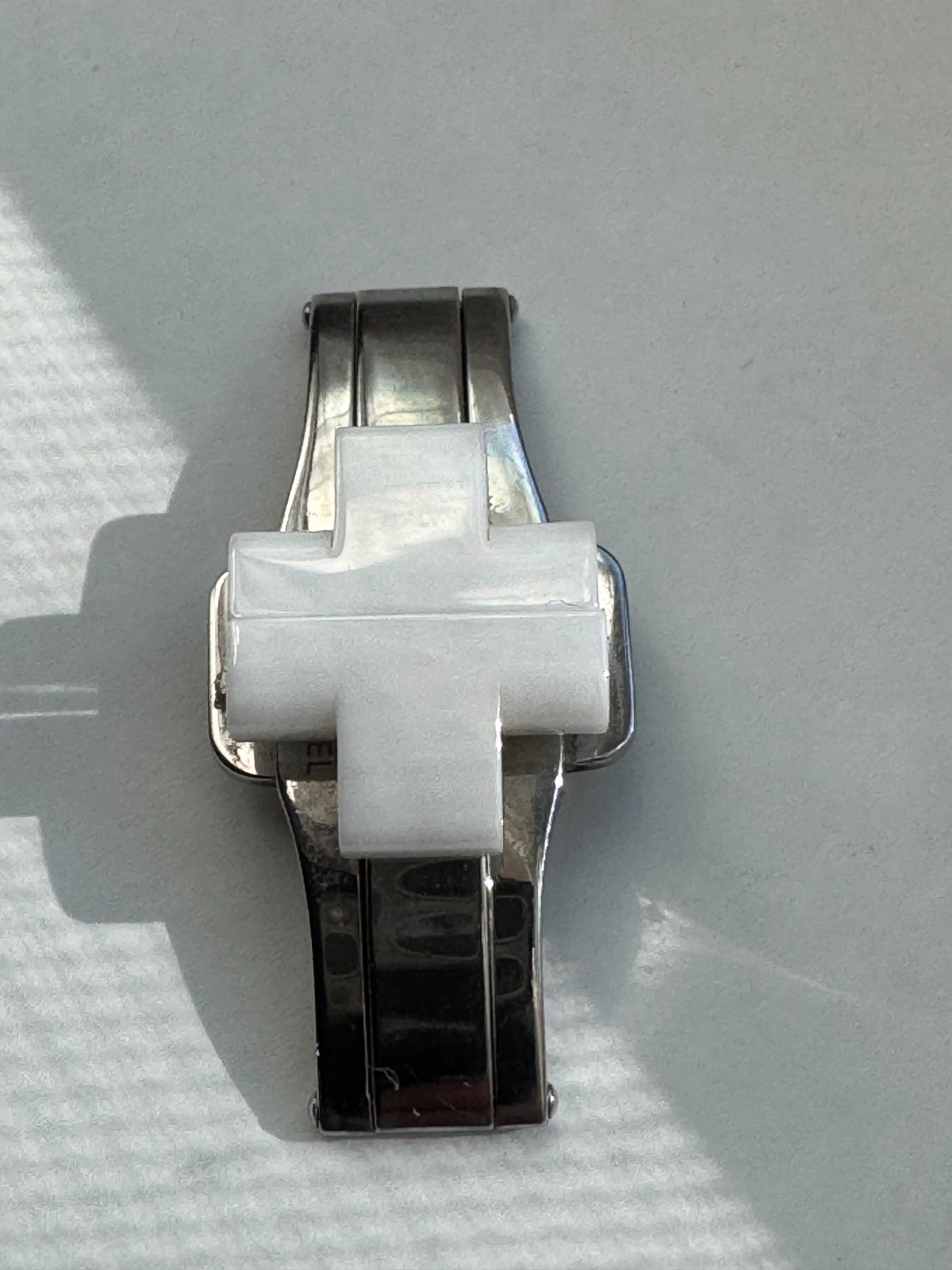 MICHELE JETWAY WHITE CERAMIC STAINLESS STEEL CLASP 13.8MM GOOD CONDITION