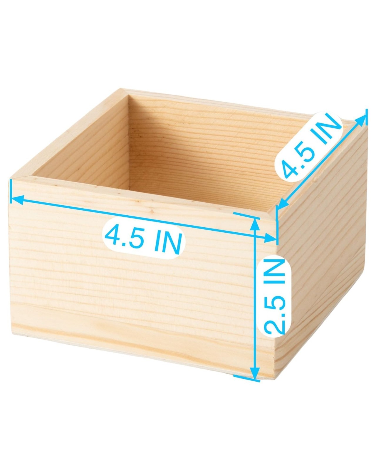 6 Pack 4.5X4.5X2.5 IN Unfinished Wood Box Storage – Small Wooden Boxs for Cra…