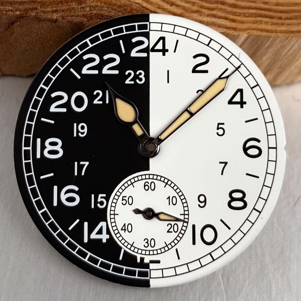 29mm Black White Watch Dial 20ATM Diving Steel 36mm Watch Case For ST1701 Movt