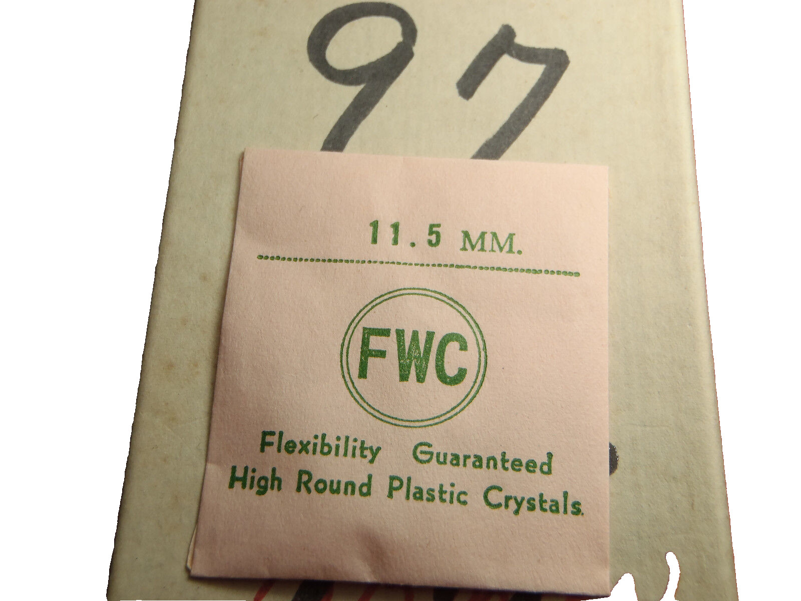 FWC HIGH ROUND Diamond Edge PLASTIC WATCH STEP CRYSTAL 11.5 MM NOS