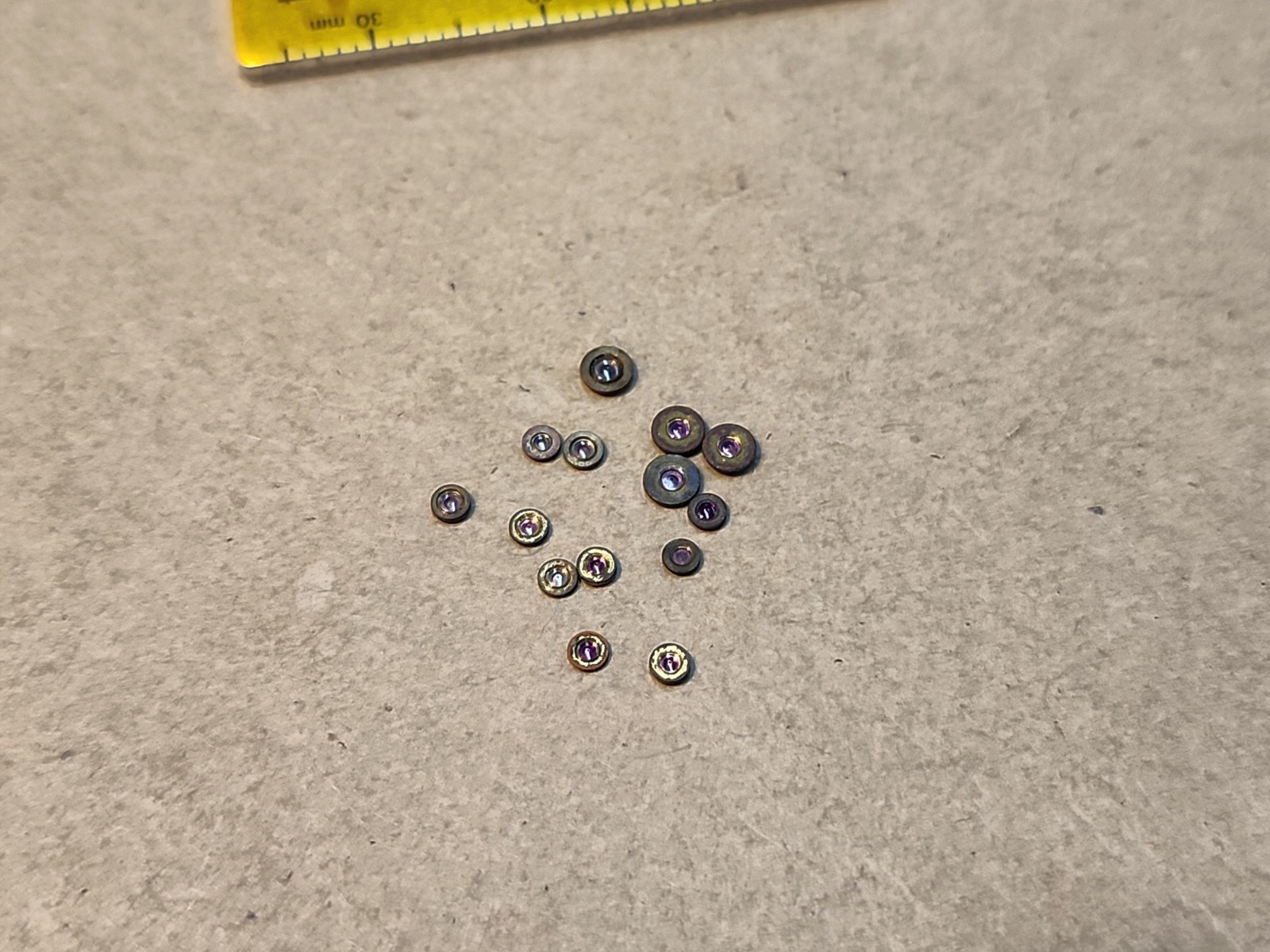 Lot Of 14 Mixed NOS American Pocket Watch Hole Jewels Parts Repairs Spares