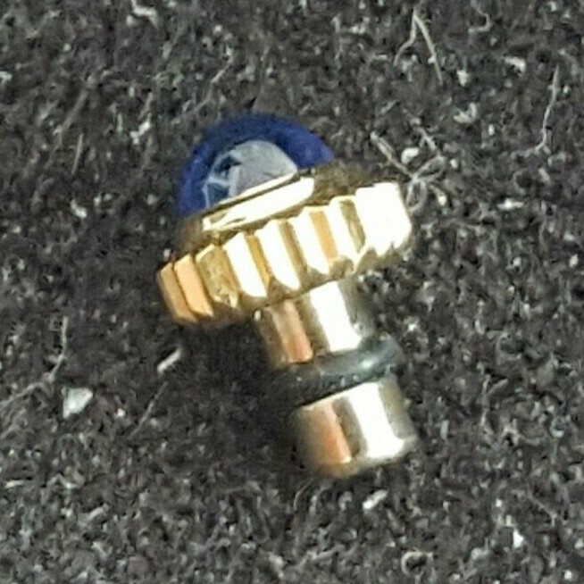Longines Gold Plated Crown With Blue Cabochon Stone and Gasket Part Number 13-21