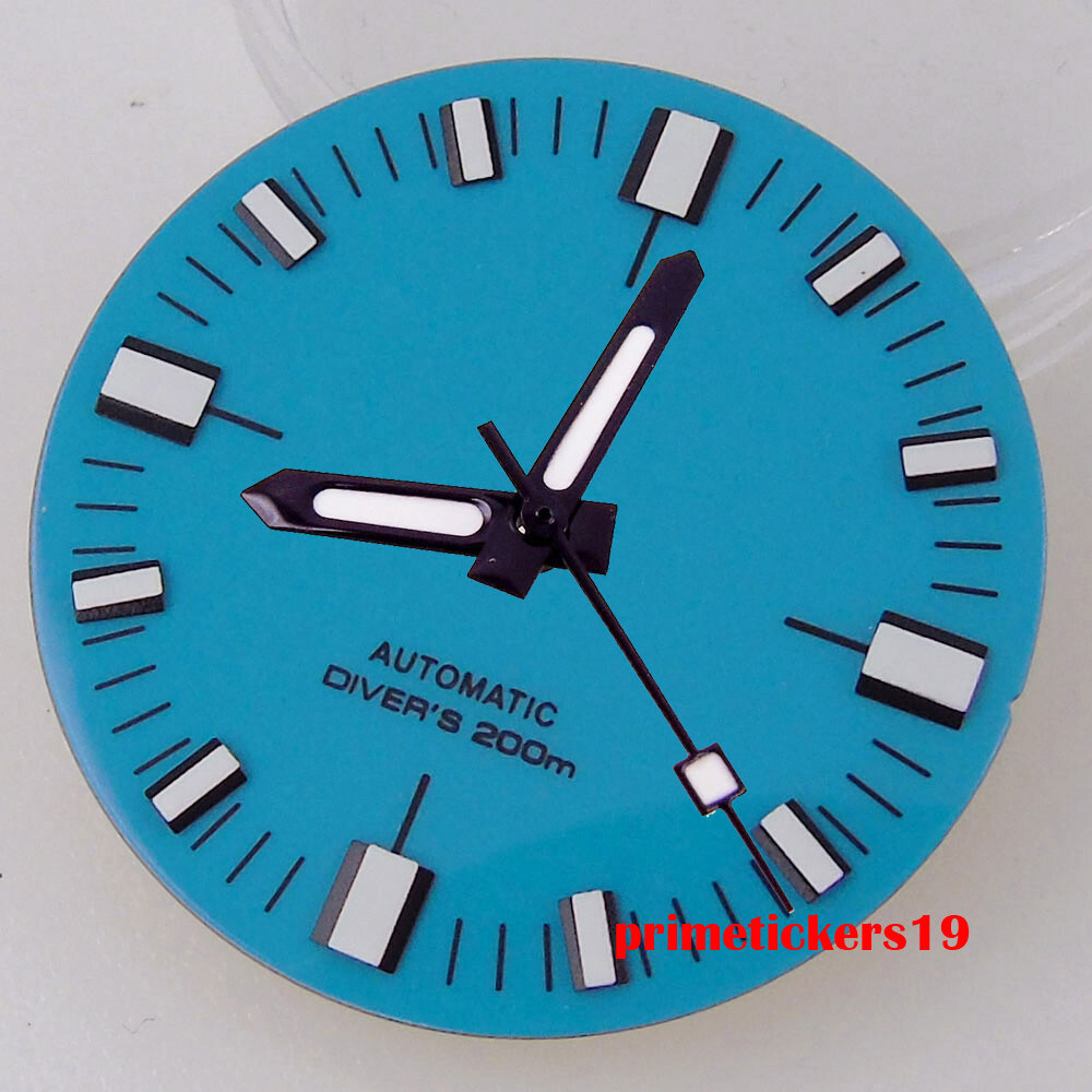 28.5mm Watch Dial Sterile Face Hands Green Luminous Fit NH35 ETA2824 PT5000 Movt