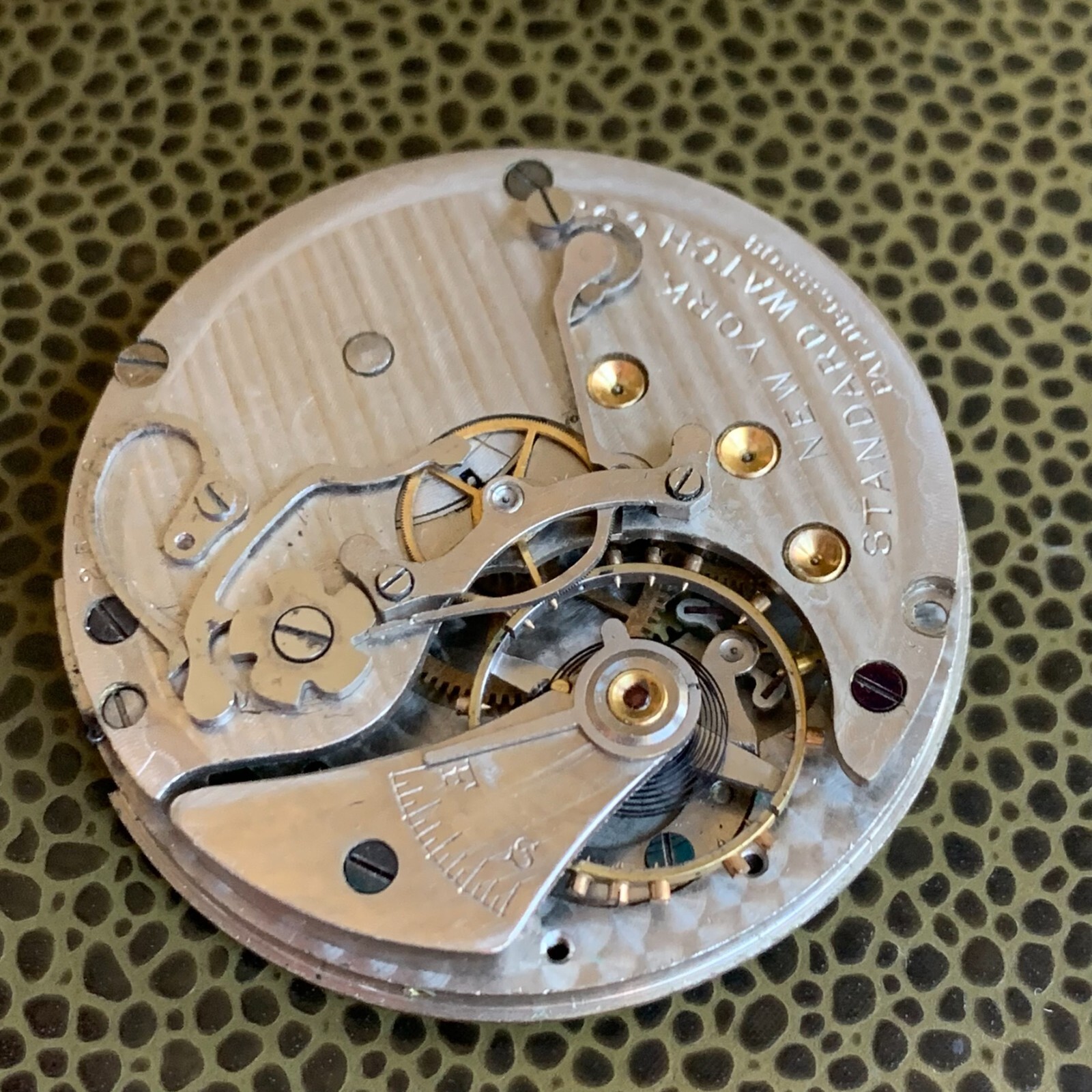 New York Standard Watch Co. 16S Pocket Watch Chronograph Movement Good Balance