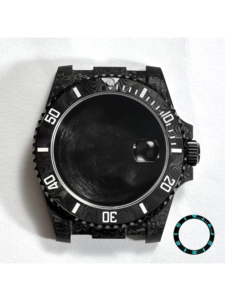 40.5mm Carbon Fiber SUB Diver Case Sapphire Glass for 3135 Movement 28.5-29 Dial