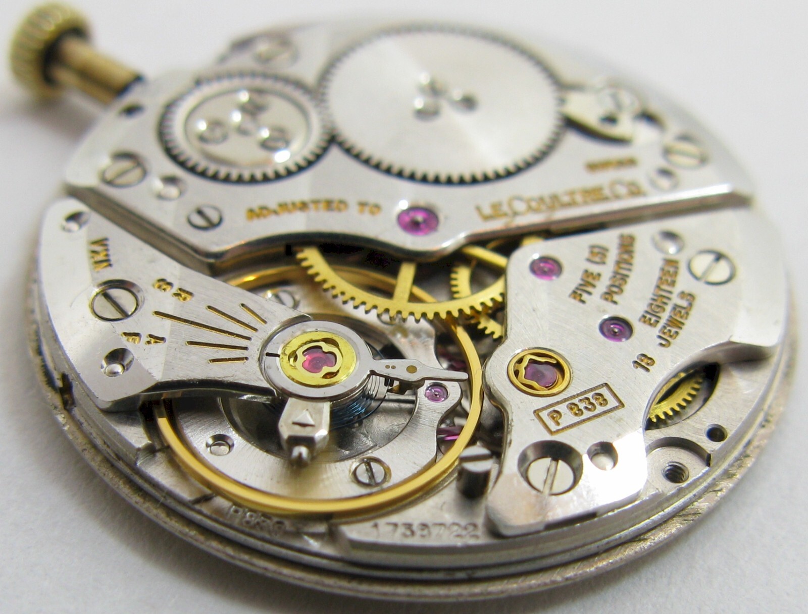 LeCoultre VXN P 838 18 j. 5 adj. Watch Movement & dial for project or parts …