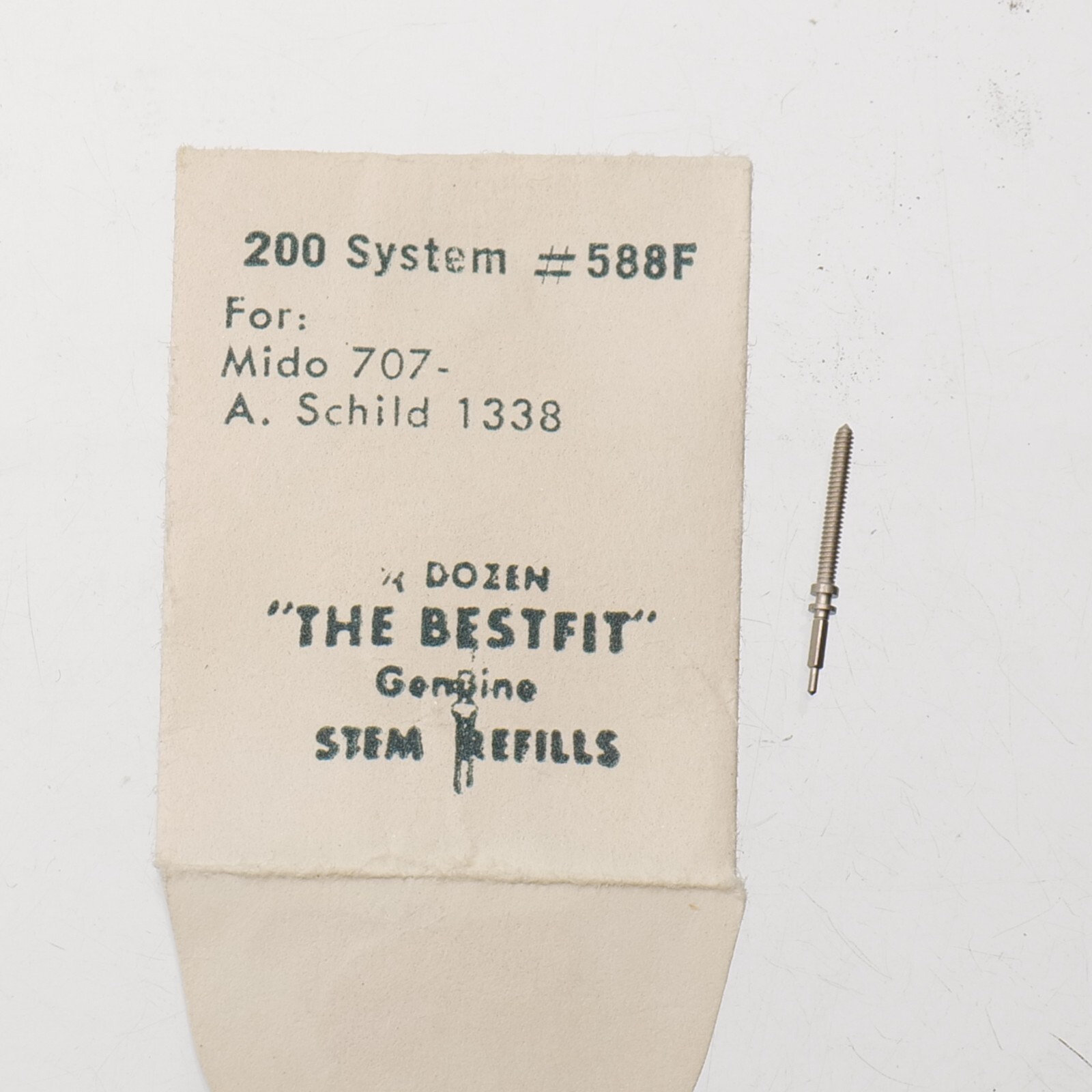AS 1370, 1588 – Mido 707, 707N, 707P Watch Stem – 200/588F BESTFIT NOS
