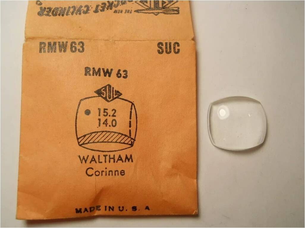 SUC RMW63 Watch Crystal Fit Waltham Corinne – 15.2 x 14.0 mm – Replacement