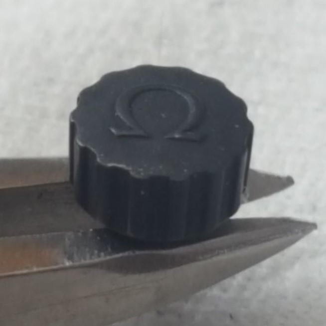 Omega Screw Down Crown, Black Threaded Part Number 42093