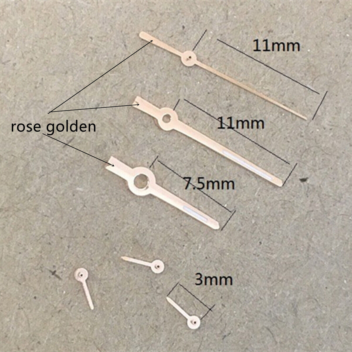 11mm Rose Golden Trim Green Lume Watch Hands for VX3J VX9J VX7J VX3N VX9N VX42