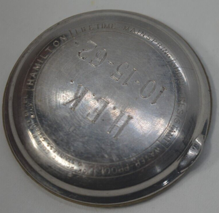 Vtg 1962 HAMILTON Wrist Watch CASE BACK ONLY, 10K ROLLED GOLD FILLED 30mm